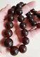 Amber Necklace Dark Cherry Round Beads Necklace Jewelry Pressed 110gr