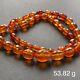 Antique Natural Amber Faceted Bead Necklace 53g From Denmark 1950s #1865