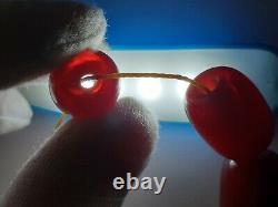 ANTIQUE OTTOMAN RED CHERRY AMBER BAKELITE FATURAN BEADS SPIRAL DAMARI 25 grams