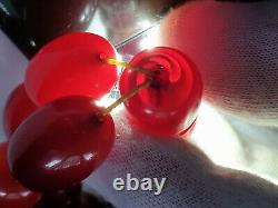 ANTIQUE OTTOMAN RED CHERRY AMBER BAKELITE FATURAN PRAYER BEADS 33+IMAME 105 gr