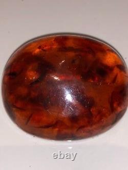 ANTIQUE VINTAGE 28g BIG RUSSIAN BALTIC CHERRY COGNAC AMBER STONE BROOCH