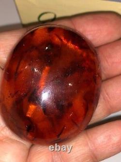 ANTIQUE VINTAGE 28g BIG RUSSIAN BALTIC CHERRY COGNAC AMBER STONE BROOCH