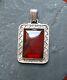 A Magnificent Antique German 1930s Baltic Amber Pendant In 835 Silver