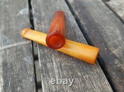 Amber Bakelite Cigarette Holder Pipe Antique Faturan Cherry 10Gr Handmade 2 Pcs
