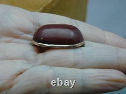 Antique 10k Gold Cherry Amber Bakelite Pin ESTATE PIECE