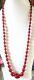 Antique 1920s Red Amber / Faturan / Bakelite Bead Necklace 33. Inches Long