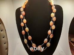 Antique 29 Red Blue Egg Yolk Amber Necklace Vintage opaque 35 stone 300ct 87g