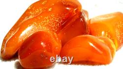 Antique Amber 6 Stones Cherry Red Colour Old Authentic Rare Pieces From Europe
