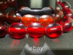 Antique Amber Bakelite Cherry Prayer Beads Rosary 1519 Rare Simichrom Test 106g