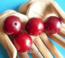 Antique Amber Red Cherry Bakelite Faturan Prayer Beads Ottoman Lot Perles