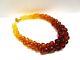 Antique Amber Ombre Necklace Barbell Shape Beaded Honey Gold Cherry Blue Amber