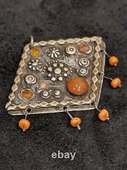 Antique Armenian pendant coral, amber