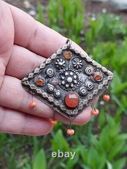 Antique Armenian pendant coral, amber