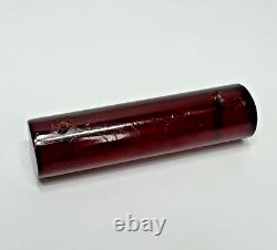 Antique Art Deco Butterscotch Red Cherry Amber Cloudy Bakelite Rod 14.20gr
