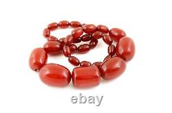 Antique Art Deco Cherry Amber Bakelite Beads Necklace 57g