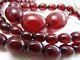 Antique Art Deco Cherry Red Amber Bakelite Graduating Necklace 72 Grams Tested
