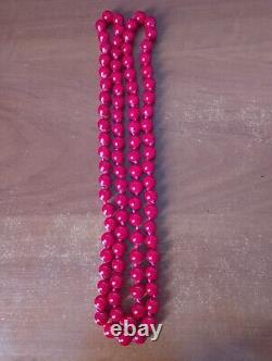 Antique Art Deco Cherry Red Amber necklace Bracelet Earrings