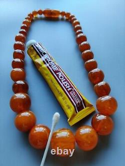 Antique Art Deco Honey Amber Bakelite Graduated Necklace 127 gms 22 inches