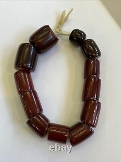 Antique Bakelite Cherry Amber FATURAN Prayer Beads 58 Grams