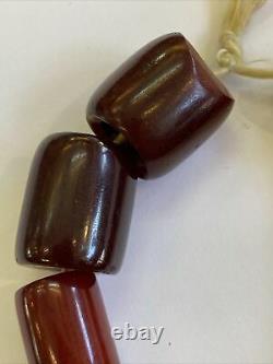 Antique Bakelite Cherry Amber FATURAN Prayer Beads 58 Grams