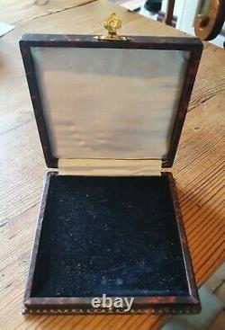 Antique Bakelite Graduating Faceted Cherry Amber Beaded Necklace In Original Box