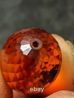 Antique Bakelite Graduating Faceted Cherry Amber bead loose need restring 22g