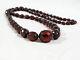 Antique Cherry Amber Faceted Graduated Bead Necklace 32 56 Grams