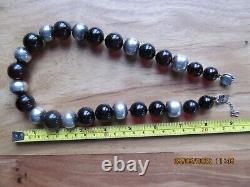 Antique Cherry Amber Bakelite And Sterling Silver Necklace Details Of Used