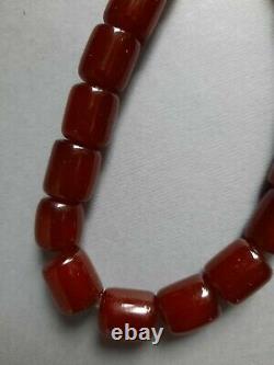 Antique Cherry Amber Bakelite Beads 88 gr. 33 cm