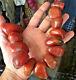 Antique Cherry Amber Bakelite (faturan) Big Necklace. Rare Natural Shaped Beads
