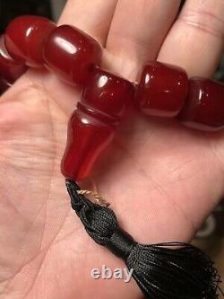 Antique Cherry Amber Bakelite Faturan Islamic Prayer Beads