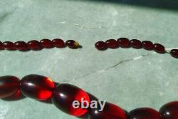 Antique Cherry Amber Bakelite Faturan Necklace 71.68 grams