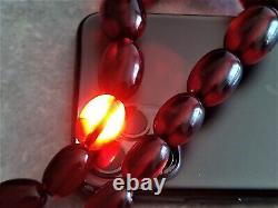 Antique Cherry Amber Bakelite Faturan Necklace 71.68 grams