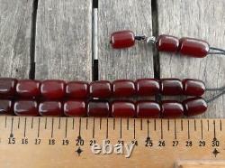 Antique Cherry Amber Faturan Bakelite Prayer Tesbih Misbaha Veins Beads 100grams
