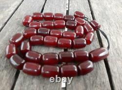 Antique Cherry Amber Faturan Bakelite Prayer Tesbih Misbaha Veins Beads 100grams