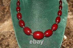 Antique Cherry Amber Graduated Bead Necklace 45 Grams
