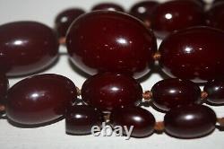 Antique Cherry Amber Graduated Bead Necklace 45 Grams
