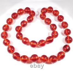 Antique Cherry Amber Lucite Beads Knotted Chinese