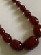 Antique Cherry Amber Marbled Graduated Bead Necklace 24.6 Grammes