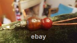 Antique Cherry Amber Rare Faturan Bakelite Prayer Islamic Beads Veins Misbaha