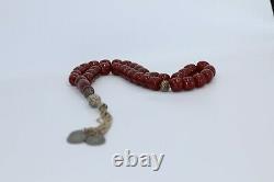 Antique Cherry Amber Rare German Faturan Bakelite Prayer 70 years Beads Misbaha