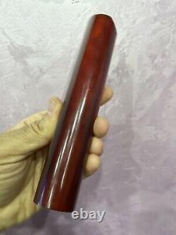 Antique Cherry Amber Red Amber Bakelite islamic prayer Tube 124- 10mm R1