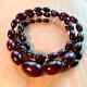 Antique Cherry Red Amber & Sterling Silver Beads And Clasp Necklace 32 Africa