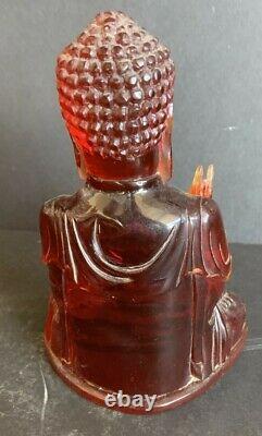 Antique Chinese Amber Carved Kwan-yin Figurine 7.5