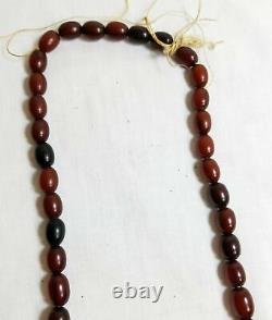 Antique Chinese Cherry Amber Bakelite Prayer Necklace Catalin Faturan
