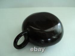 Antique Chinese Dark Cherry Amber Individual Teapot, Incised Decoration