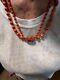Antique Coral Necklace And Carving Clasp Set In Sterling Silver Holiday Sale