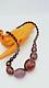Antique Deco Antique Cherry Amber Bakelite Graduated Faceted Beads Necklace 71 G