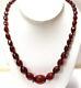 Antique Faceted & Graduated Cherry Amber Bakelite Bead Necklace