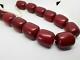 Antique Faturan Art Deco Cherry Amber Bakelite Veins Damari Beads Necklace 336gr
